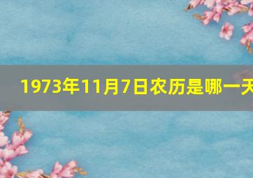 1973年11月7日农历是哪一天