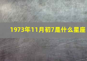 1973年11月初7是什么星座