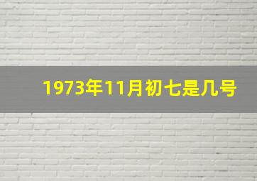 1973年11月初七是几号