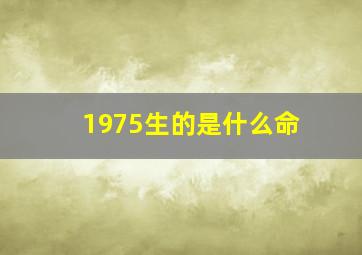 1975生的是什么命