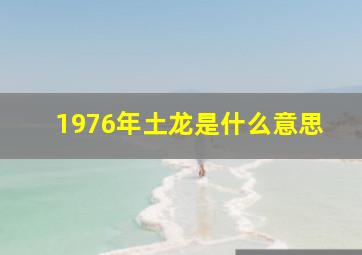 1976年土龙是什么意思