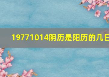 19771014阴历是阳历的几日