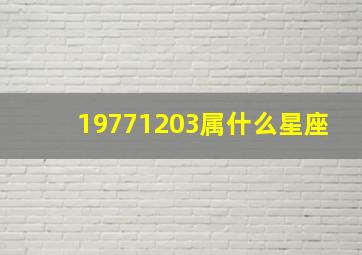 19771203属什么星座