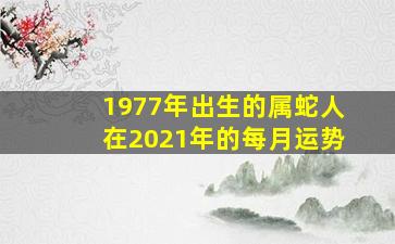 1977年出生的属蛇人在2021年的每月运势