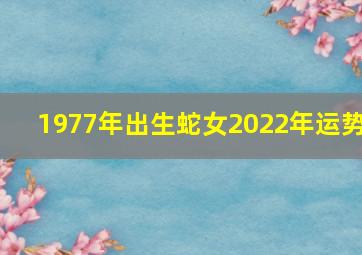 1977年出生蛇女2022年运势