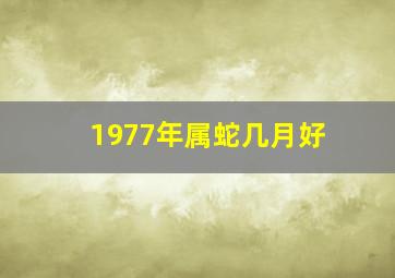 1977年属蛇几月好