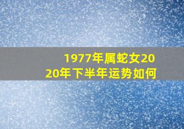 1977年属蛇女2020年下半年运势如何