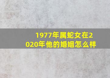 1977年属蛇女在2020年他的婚姻怎么样