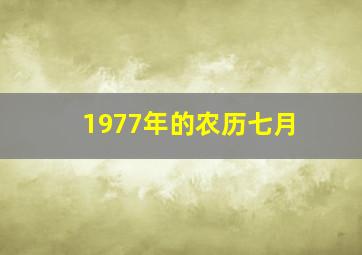 1977年的农历七月