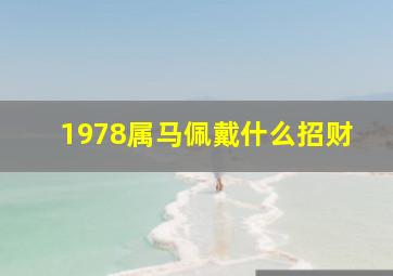 1978属马佩戴什么招财