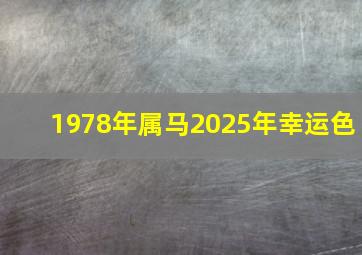 1978年属马2025年幸运色