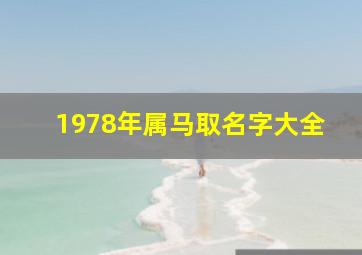 1978年属马取名字大全