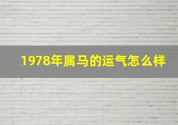 1978年属马的运气怎么样