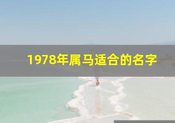 1978年属马适合的名字