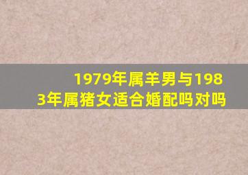 1979年属羊男与1983年属猪女适合婚配吗对吗