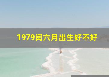 1979闰六月出生好不好