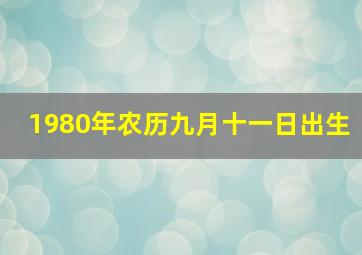 1980年农历九月十一日出生