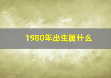 1980年出生属什么