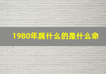 1980年属什么的是什么命