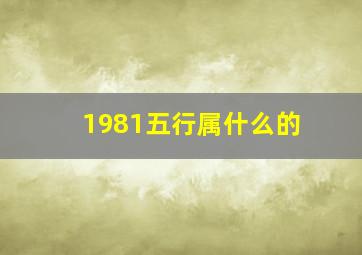 1981五行属什么的