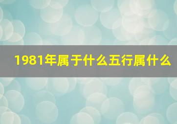 1981年属于什么五行属什么