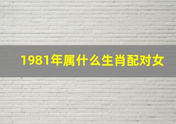 1981年属什么生肖配对女