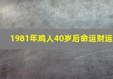 1981年鸡人40岁后命运财运