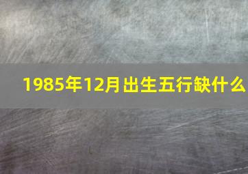 1985年12月出生五行缺什么