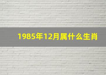 1985年12月属什么生肖