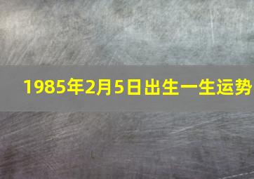 1985年2月5日出生一生运势