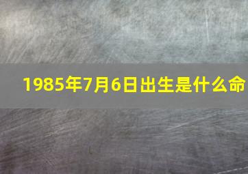 1985年7月6日出生是什么命