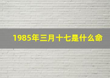 1985年三月十七是什么命