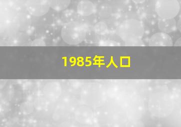 1985年人口