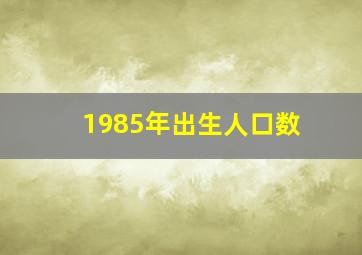 1985年出生人口数