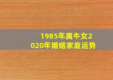 1985年属牛女2020年婚姻家庭运势