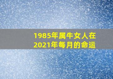 1985年属牛女人在2021年每月的命运