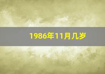 1986年11月几岁