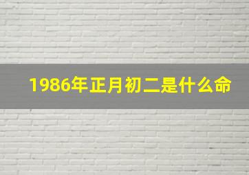 1986年正月初二是什么命