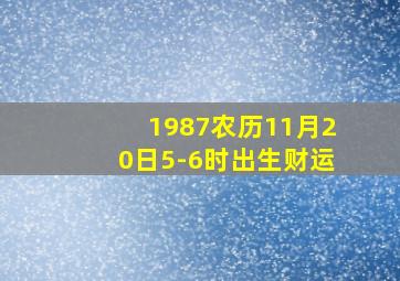 1987农历11月20日5-6时出生财运