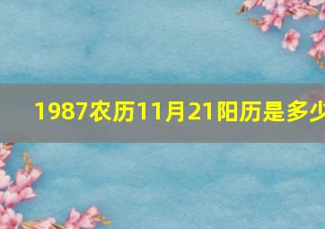 1987农历11月21阳历是多少