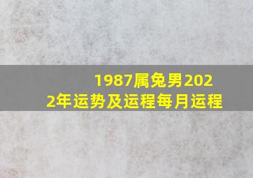 1987属兔男2022年运势及运程每月运程