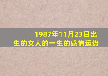 1987年11月23日出生的女人的一生的感情运势