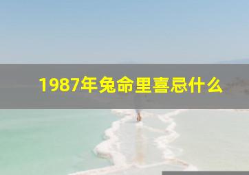 1987年兔命里喜忌什么