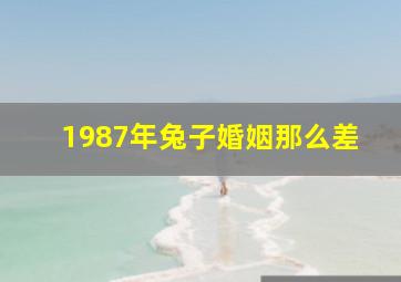 1987年兔子婚姻那么差