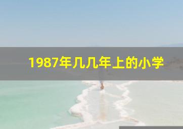 1987年几几年上的小学