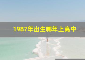 1987年出生哪年上高中