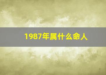 1987年属什么命人