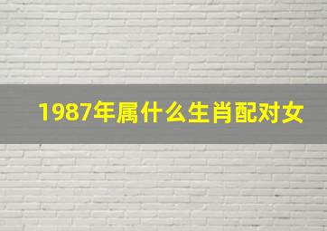 1987年属什么生肖配对女