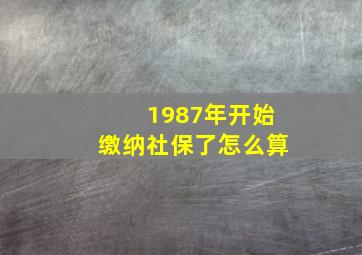 1987年开始缴纳社保了怎么算