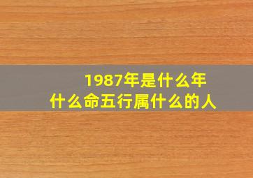 1987年是什么年什么命五行属什么的人